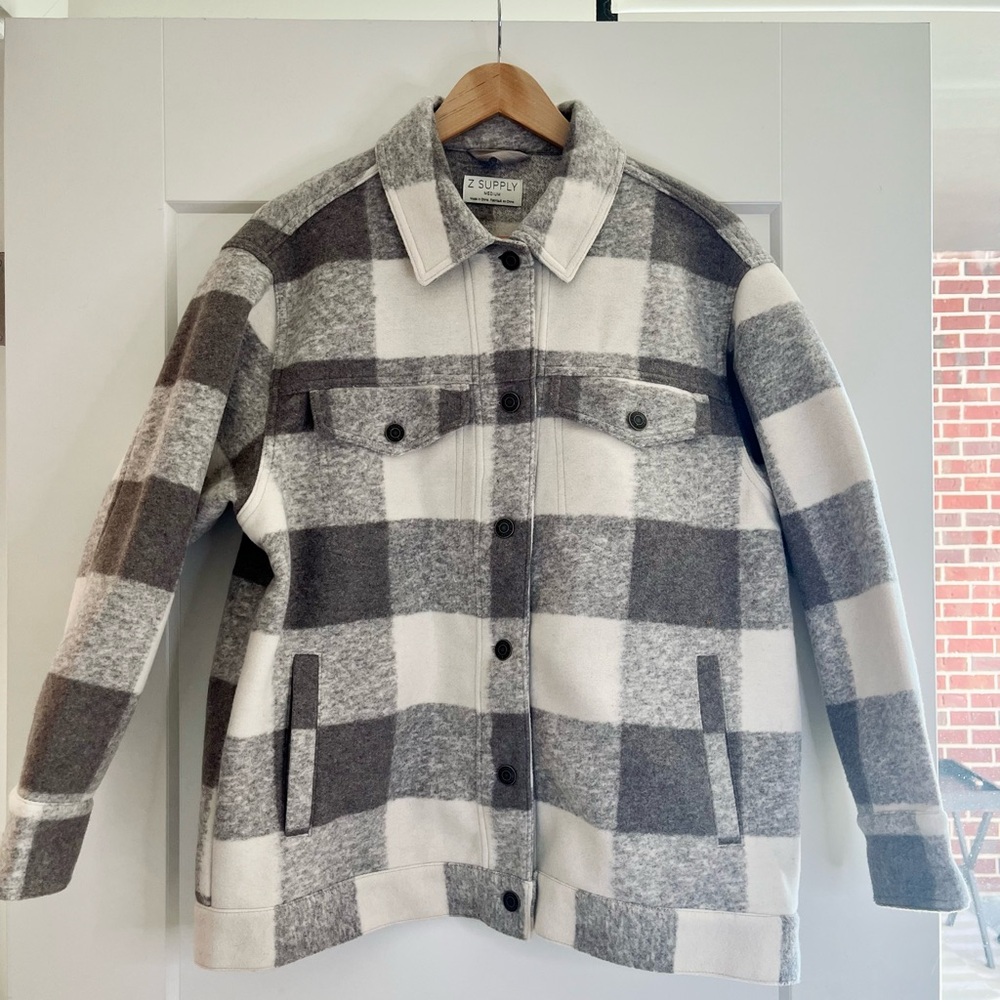 Z Supply Preston Knit Plaid Jacket